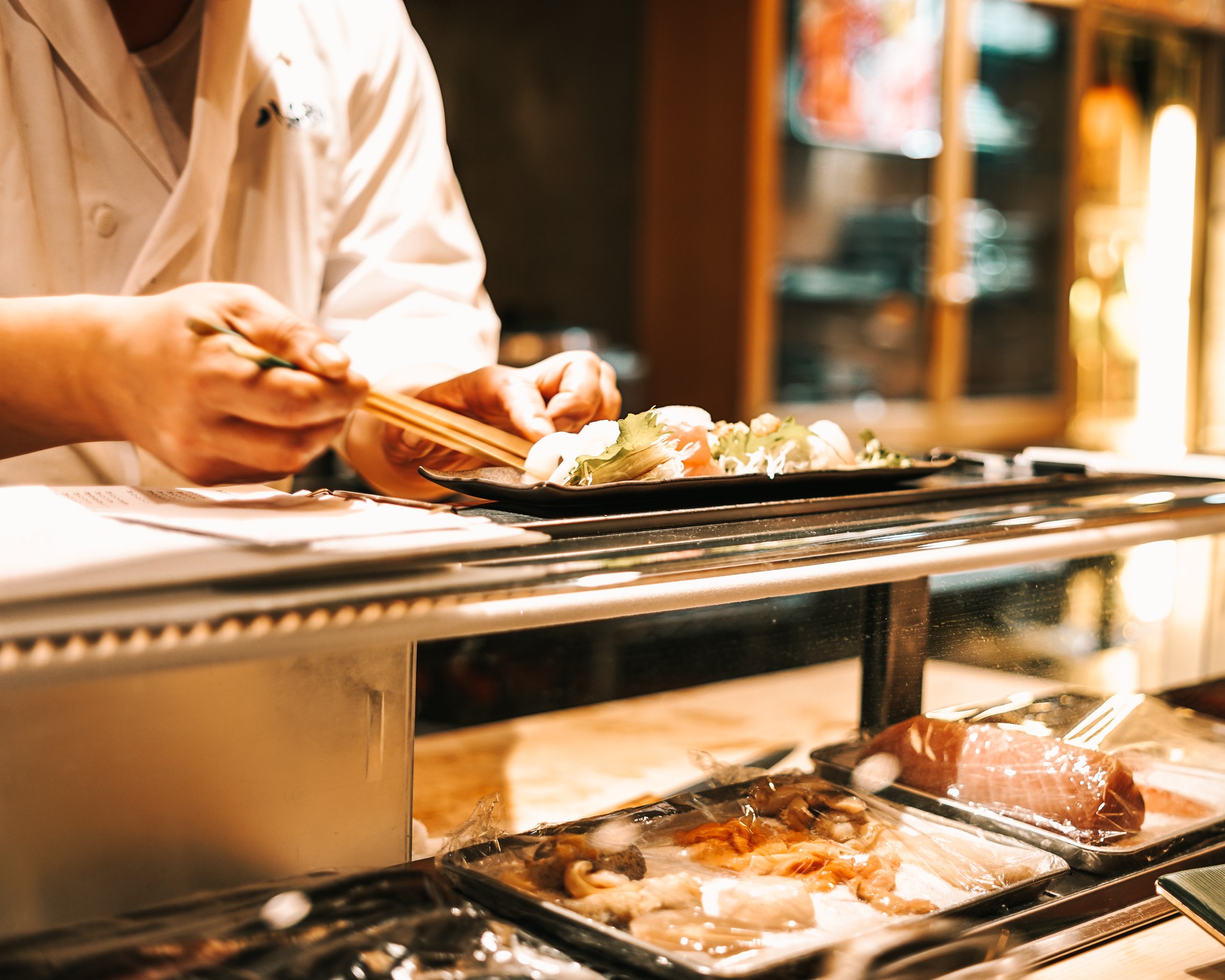 Chef preparing sushi